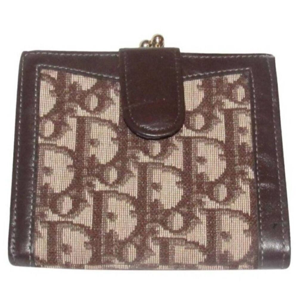 Christian Dior Brown Trotter Print Vintage Wallet and Coin Purse